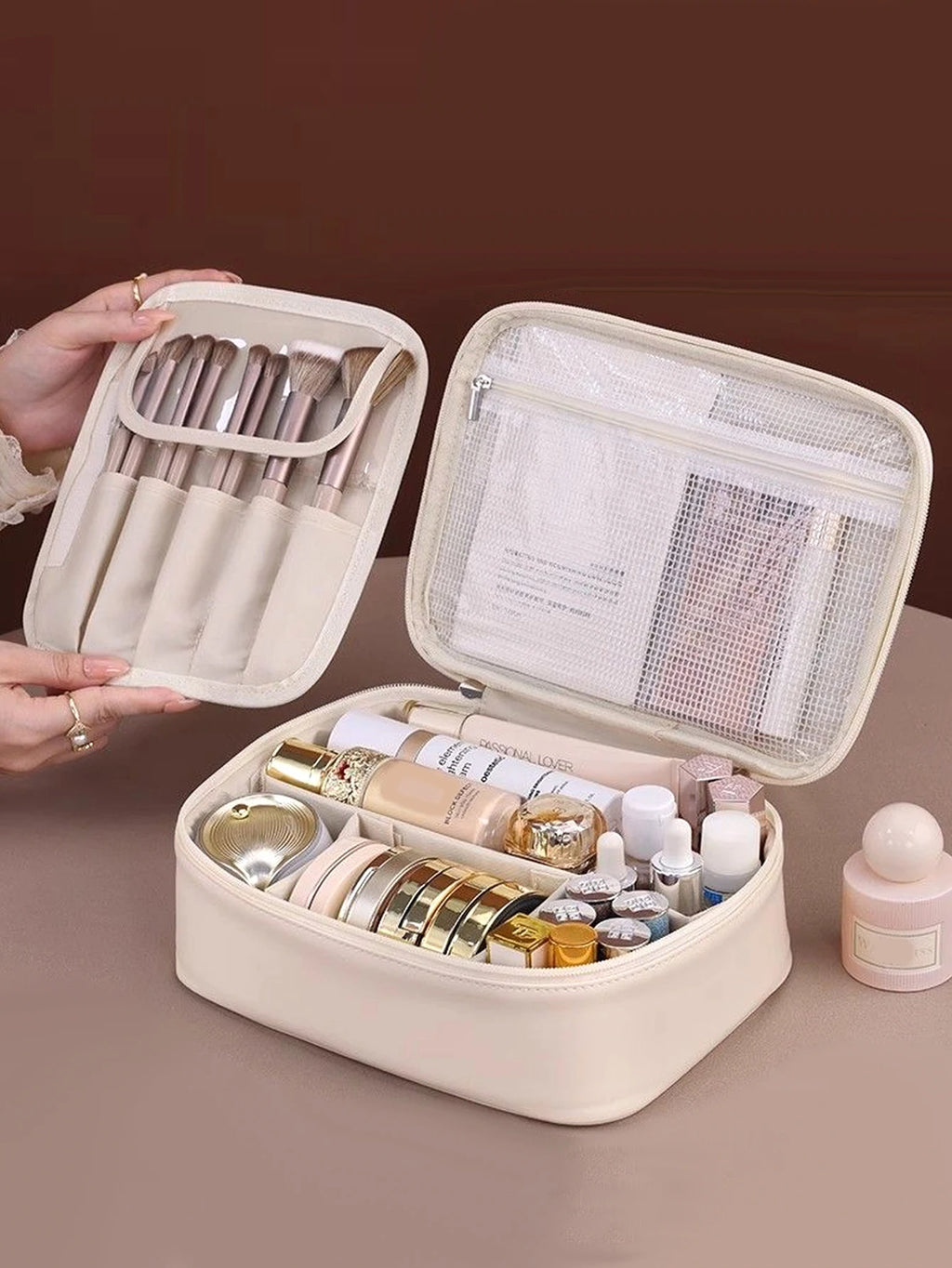 Elegant Waterproof Makeup Bag with Plenty of Beauty Space