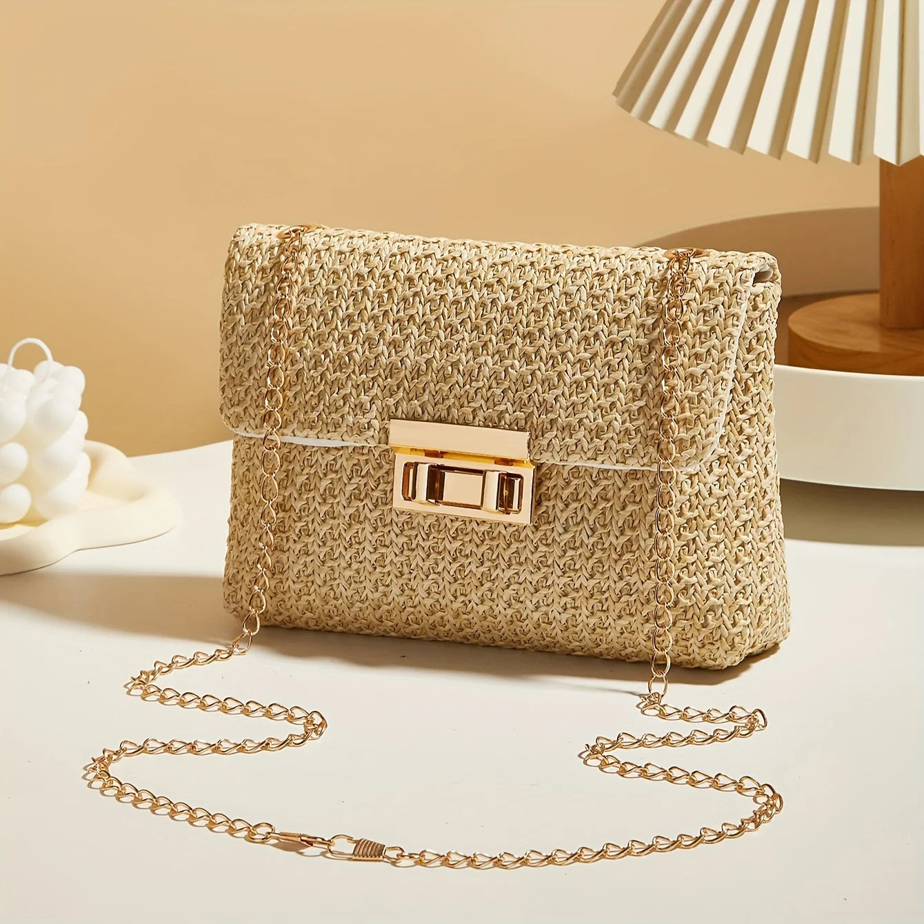 Nuvellea Woven Straw Shoulder Bag for Sunny Days