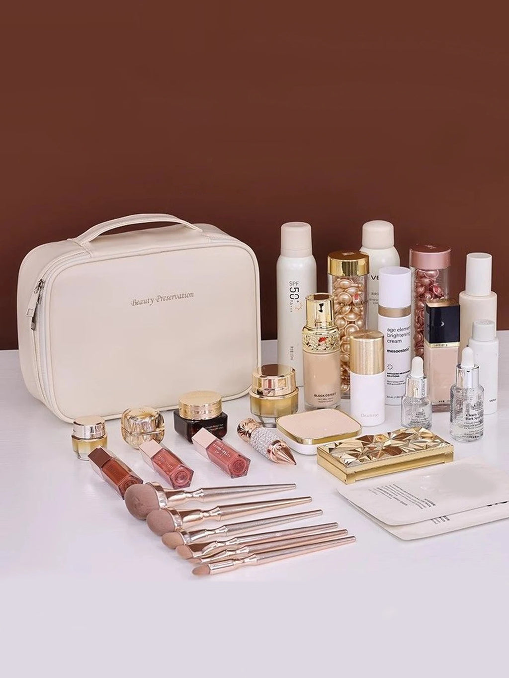 Elegant Waterproof Makeup Bag with Plenty of Beauty Space